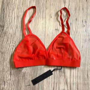 BNWT Joe’s Jeans DESIGNER Red Sheer Triangle Bra